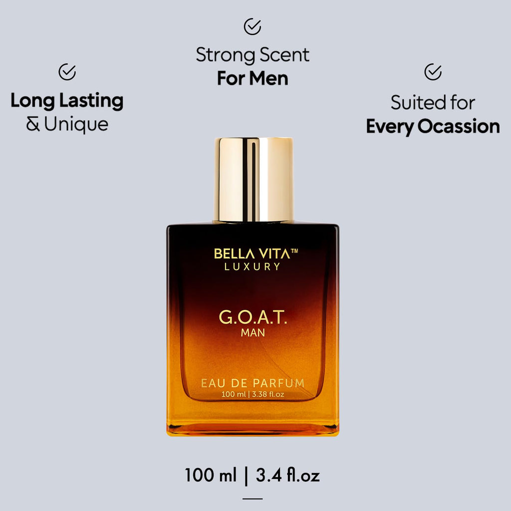 BellaVita Luxury Mens Gift Set & G.O.A.T. Man Perfume Combo | Perfume for Men with Bergamot, Lavender & Patchouli Oriental | Long-Lasting Cologne for Men